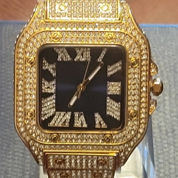 Mens Hip Hop Rapper Full Iced Out Simulated Diamond Waterproof Quartz Wa… - Picture 11 of 11